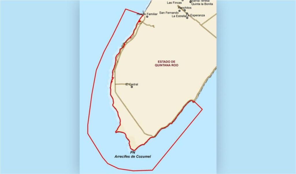 cozumel marine park map